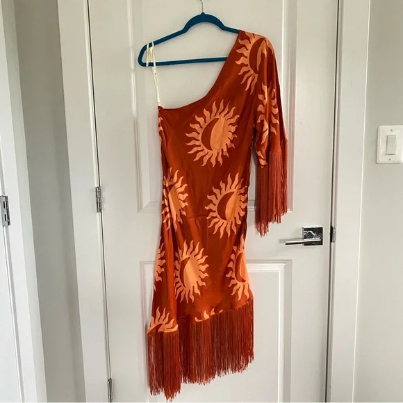 Farm Rio x Anthropologie One-Shoulder A-Line Fringe Mini Dress - Picture 5 of 7